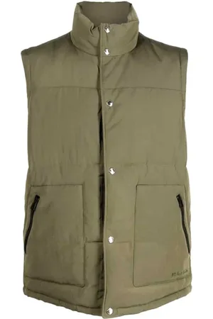Paul Smith Jacka, Herr, M, Nylon, Hög Hals Gilet i Oliv