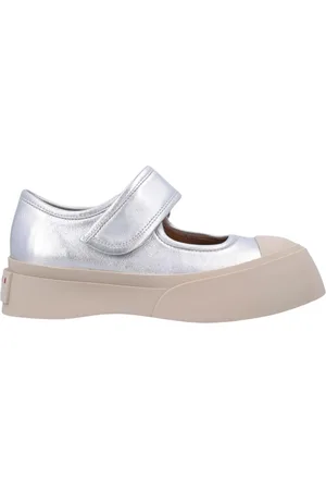 Marni Skor, Dam, 36 EU, Läder, Silver Platform Sneaker Metallic Läder