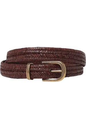 Brunello Cucinelli Accessoarer, Dam, M, Läder, Lyxigt vävt läderbälte