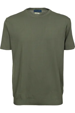 Daniele Fiesoli Stickade tröjor & koftor, Herr, L, Bomull, Grön Bomull Crepe T-shirt
