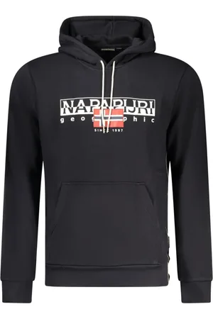 Napapijri Sweatshirts & Hoodies, Herr, S, Svart hoodie med långa ärmar