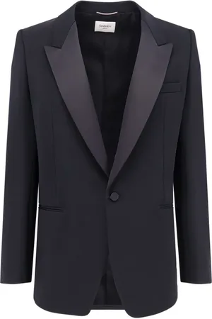 Saint Laurent Jacka, Herr, L, Certifierad ullblazer med satinkrage