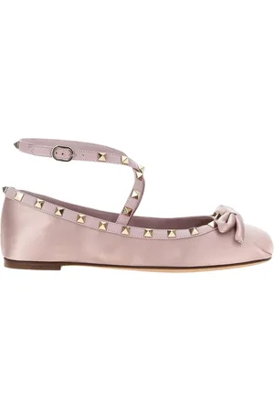 VALENTINO GARAVANI Skor, Dam, 37 EU, Rosa Ballet Flats med Signaturdetaljer