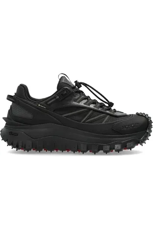 Moncler Skor, Herr, 44 EU, Nylon, Svarta Nylon Gummisula Sneakers