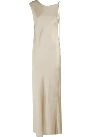 ALYSI Klänning, Dam, M, Kräm Satin Asymmetrisk Klänning