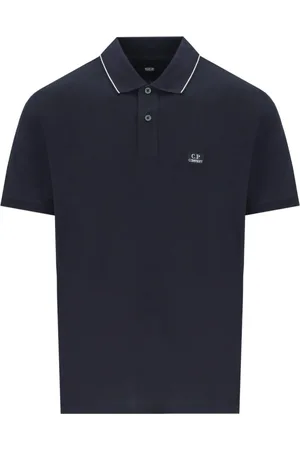 C.P. Company Topp, Herr, L, Bomull, Navy Stretch Piqué Polo Shirt