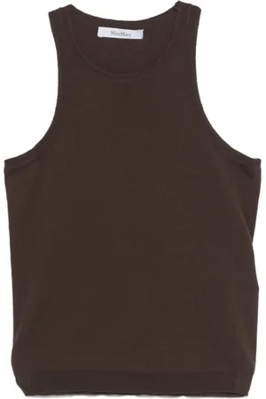 Max Mara Topp, Dam, S, Kaffebrun Crew Neck Ärmlös Topp