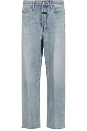 FEAR OF GOD Jeans, Herr, W31, Denim, Indigo Blå Denim Jeans med Logotyp
