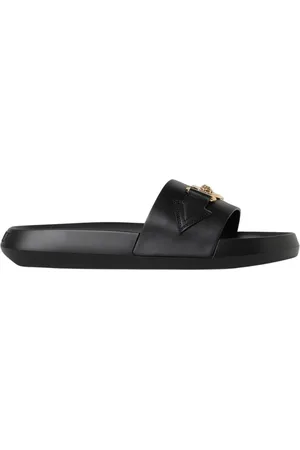 VERSACE Skor, Herr, 41 EU, Läder, Medusa Läder Slide Sandaler