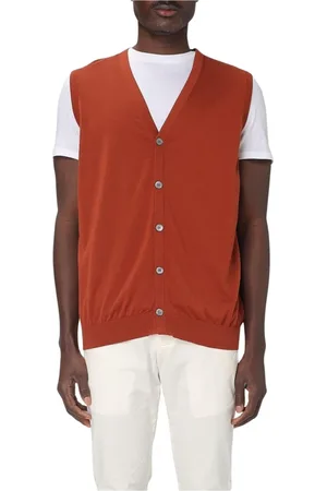DRUMOHR Stickade tröjor & koftor, Herr, L, Bomull, Navy Suit Vest Cotton Sweater