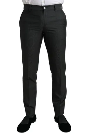 Dolce & Gabbana Byxor, Herr, M, Elegant Mörkgrå Skinny Klänningbyxor