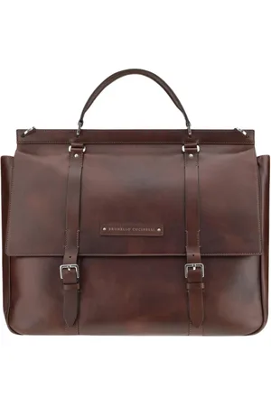 Brunello Cucinelli Väska, Herr, ONE Size, Läder, Lyxig Läder Toteväska med Fack