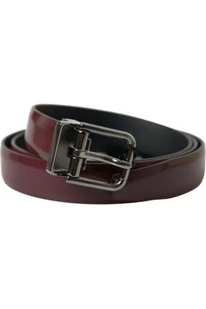 Dolce & Gabbana Accessoarer, unisex, 90 CM, Läder, Elegant Bordeaux Läderbälte med Metallspänne