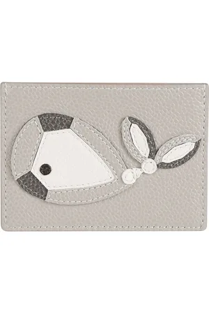 Thom Browne Accessoarer, Herr, ONE Size, Läder, Korthållare med Stilfull Applikation