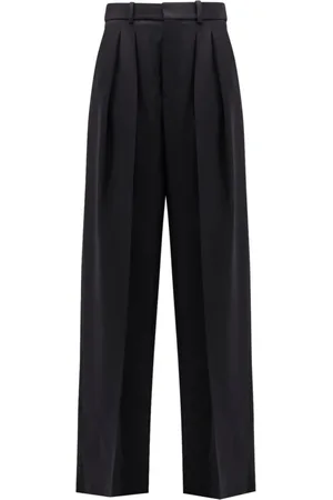Saint Laurent Byxor, Dam, L, Svarta Ullbyxor med Breda Ben