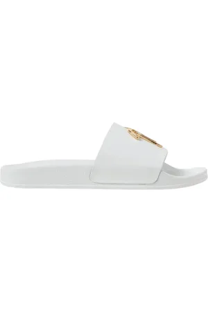 Giuseppe Zanotti Skor, Herr, 41 EU, Läder, Vita Läder Slide Sandaler