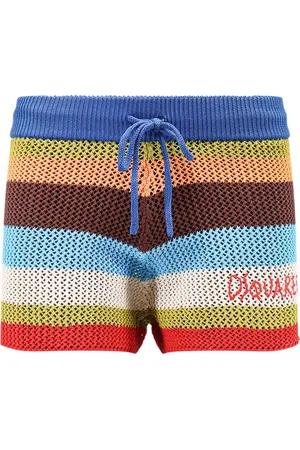 Dsquared2 Shorts, Dam, S, Bomull, Ljusblå Shorts med Elastisk Midja