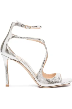 Jimmy Choo Skor, Dam, 40 EU, Läder, Metallisk Finish Läder Högklackade Sandaler