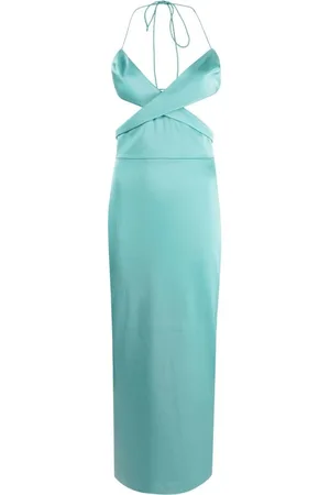 ALEX PERRY Klänning, Dam, XS, Mossgrön Satin Midi Klänning