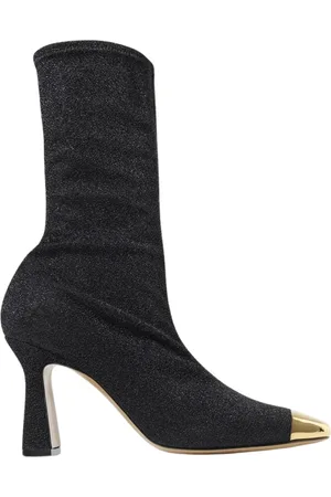 Maria Luca Skor, Dam, 36 EU, Guld Cap Toe Glitter Ankelstövlar
