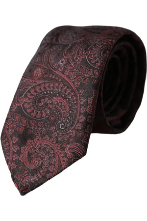 Dolce & Gabbana Accessoarer, Herr, ONE Size, Bordeaux Mönstrad Sidens Herr Slips