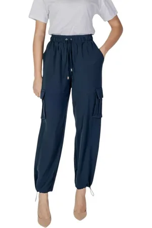Liu Jo Byxor, Dam, 2Xs, Polyester, Blå Polyester Regular Byxor för Kvinnor