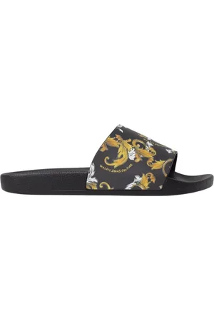 VERSACE Skor, Herr, 40 EU, Guld Barocktryck Sandaler