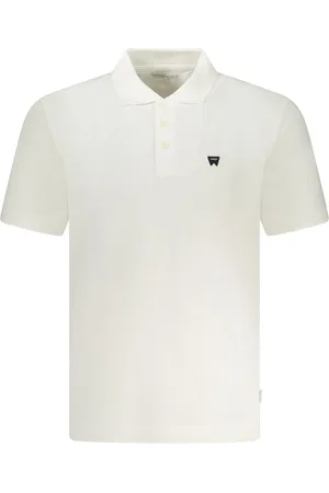 Wrangler Topp, Herr, S, Bomull, Vit Bomullspolotröja med Logotyp