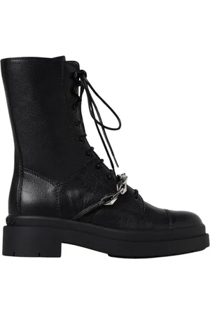 Jimmy Choo Skor, Dam, 37 1/2 EU, Läder, Svarta Kedjedetalj Ankelboots