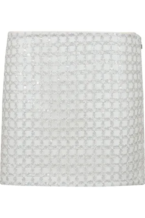 ROTATE Kjol, Dam, M, Polyester, Broderad Minikjol med Dragkedja