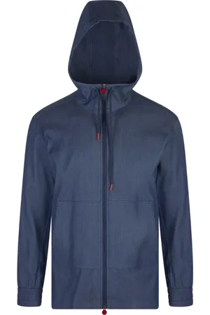 Kiton Jacka, Herr, L, Bomull, Blå Bomull Elastan Standard Herrkläder