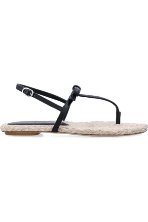 Stuart Weitzman Skor, Dam, 37 EU, Läder, Svart Naturlig Stängda Espadrillos Sandaler