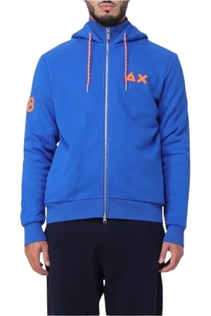 sun68 Sweatshirts & Hoodies, Herr, S, Bomull, Logotyp Hoodie Bomull Dragkedja