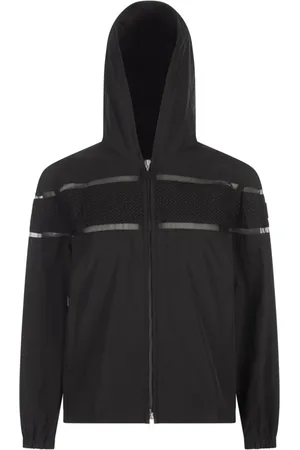 Moncler Jacka, Dam, M, Bomull, Svart Huva Jacka med Silke Yoke