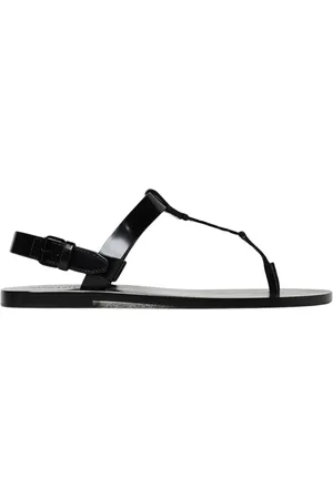 Saint Laurent Skor, Herr, 42 EU, Läder, Svarta Lädersandaler för Män