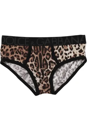 Dolce & Gabbana Underkläder, Herr, M, Bomull, Leopard Print Briefs