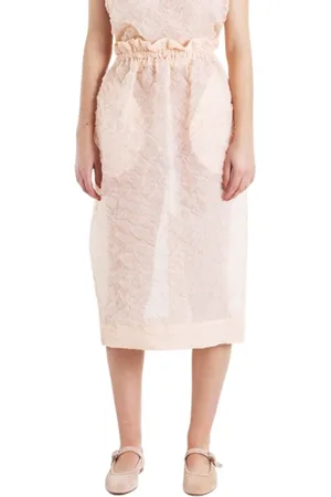 Simone Rocha Kjol, Dam, M, Bomull, Ljusrosa Textured Tulip Kjol