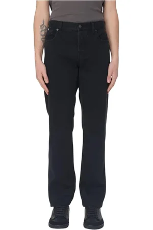 Saint Laurent Jeans, Herr, W34, Läder, Svarta Skinny Fit Jeans
