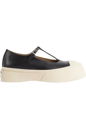 Marni Skor, Dam, 40 EU, Läder, Svarta sneakers med läderrem