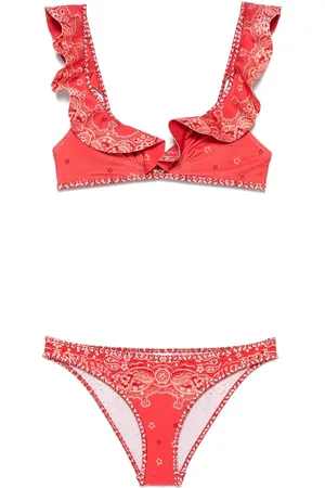 ZIMMERMANN Badkläder, Dam, S, Läder, Bandana Print Korallröd Badkläder