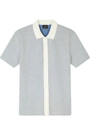 Paul Smith Skjorta, Herr, M, Bomull, Polo Skjorta med Knappar Blå/Vit