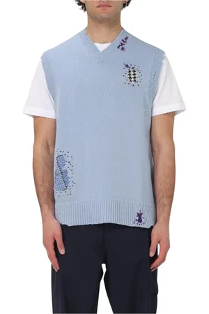 Marni Stickade tröjor & koftor, Herr, L, Stilig Broderad Sweater Vest