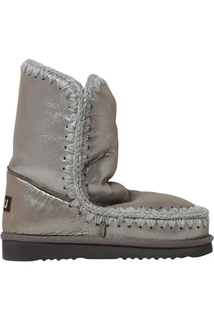 Mou Skor, Dam, 36 EU, Metallisk Stickad Kant Ankelboots