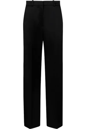 Lanvin Byxor, Dam, XS, Svarta Satin Wide Leg Byxor