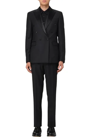 corneliani Kostym, Herr, L, Svart Dubbelknäppt Kostym