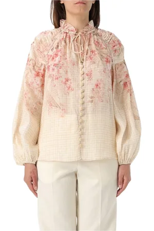 ZIMMERMANN Blusar & Skjortor , Dam, XS, Rosa Crewneck Sweatshirt, Casual Chic Stil