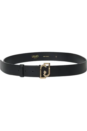 Liu Jo Accessoarer, Dam, S, Läder, Elegant svart läderbälte med guldspänne