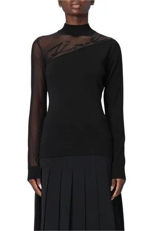 Karl Lagerfeld Stickade tröjor & koftor, Dam, M, Signatur Mesh Stickad Topp
