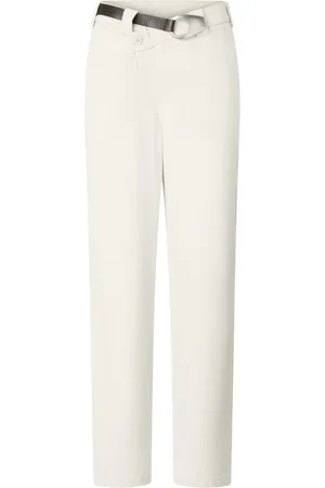 Pinko Byxor, Dam, 2Xs, Bomull, Bianco Byxor Stiligt Passform 100% Bomull
