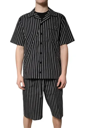 Dolce & Gabbana Pyjamaser & Lounge, Herr, M, Bomull, Randig bomull herr pyjamaset nattkläder